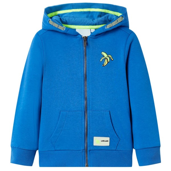 Sudadera para niños con capucha y cremallera azul 104