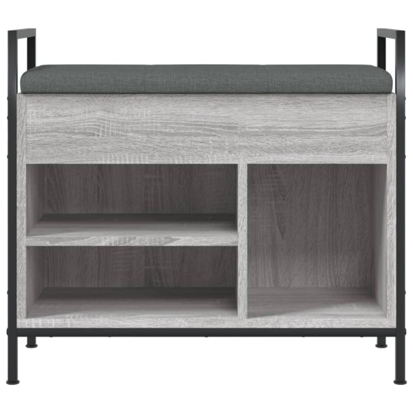 Banco zapatero madera de ingeniería gris Sonoma 65,5x32x57,5 cm