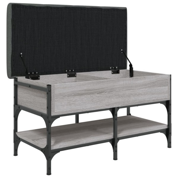 Banco zapatero madera de ingeniería gris Sonoma 82x42x45 cm