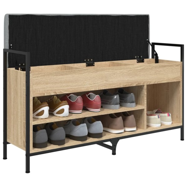 Banco zapatero madera ingeniería roble Sonoma 105,5x32x57,5 cm