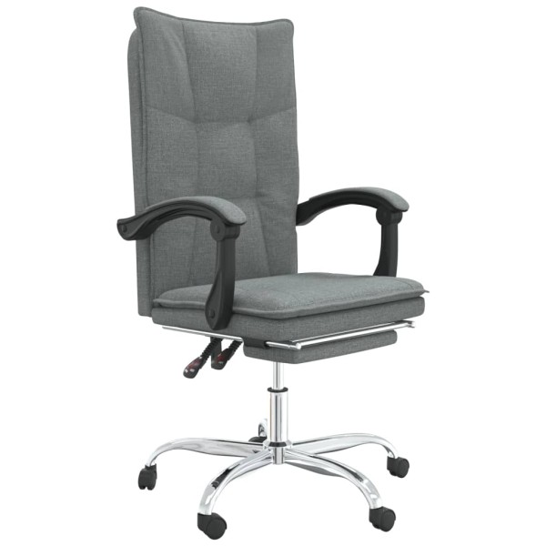 Silla de oficina reclinable de tela gris oscuro