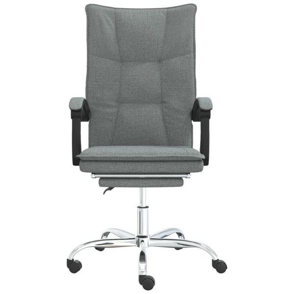 Silla de oficina reclinable de tela gris oscuro