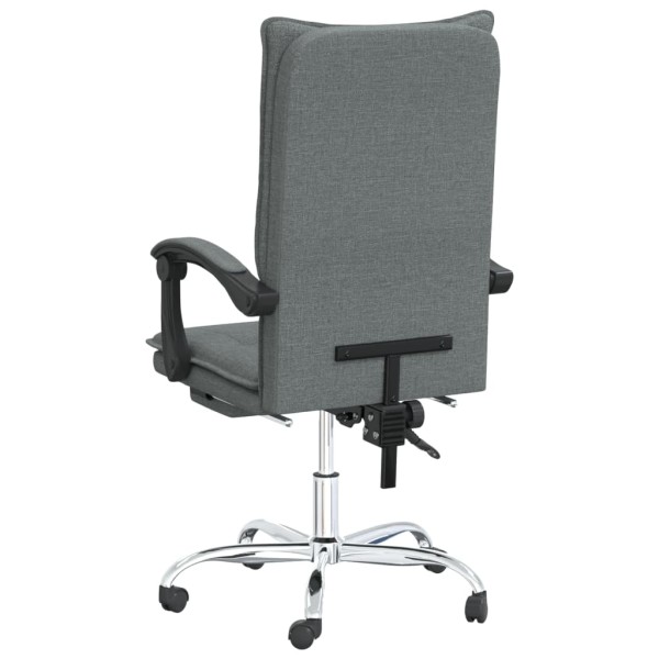 Silla de oficina reclinable de tela gris oscuro