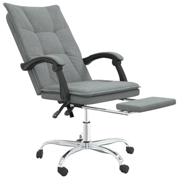 Silla de oficina reclinable de tela gris oscuro