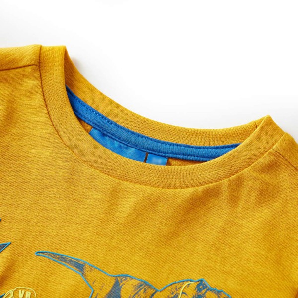 Camiseta para niños de manga larga color ocre 116