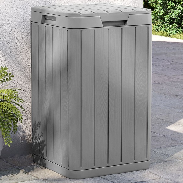 Cubo de basura de exterior PP gris 38x38x65 cm