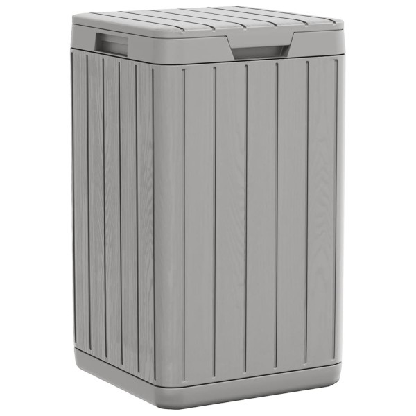 Cubo de basura de exterior PP gris 38x38x65 cm