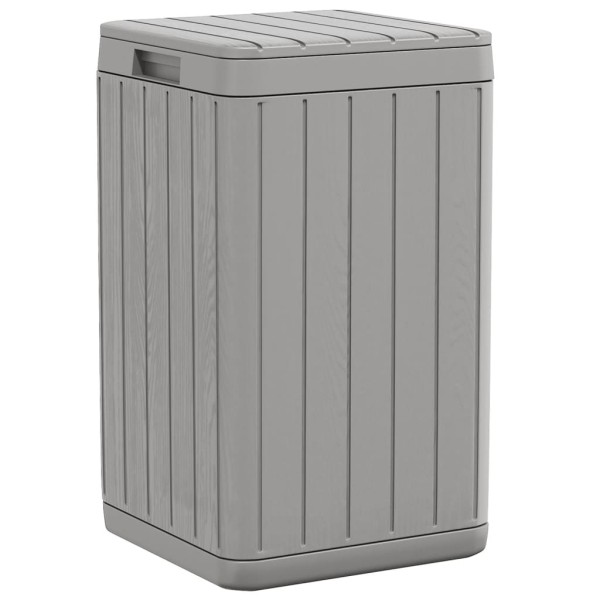 Cubo de basura de exterior PP gris 38x38x65 cm