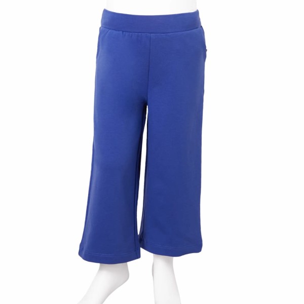 Pantalón infantil con perneras anchas azul cobalto 104