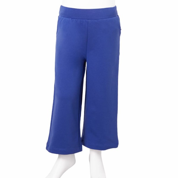 Pantalón infantil con perneras anchas azul cobalto 128