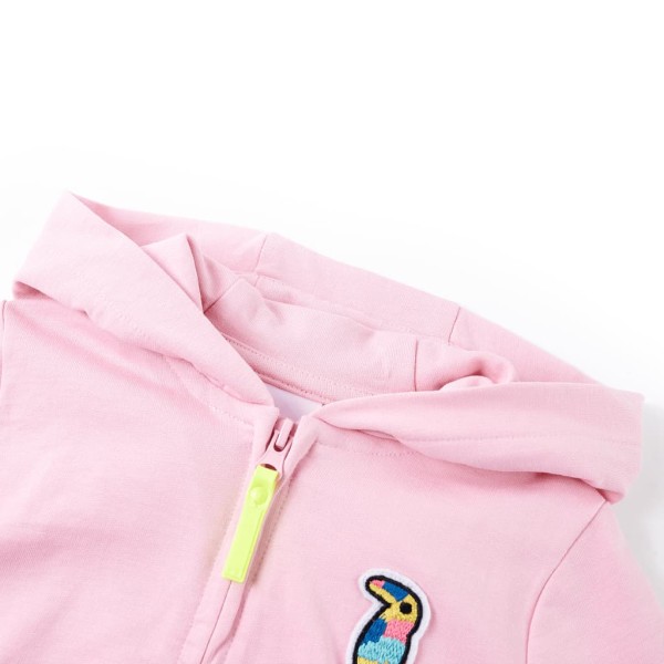 Sudadera infantil con capucha y cremallera rosa 92