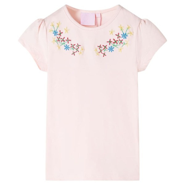 Camiseta infantil rosa suave 116