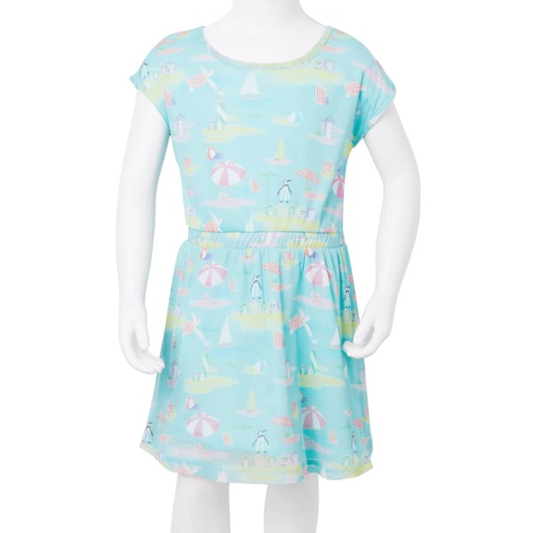 Vestido infantil color aguamarina claro 128