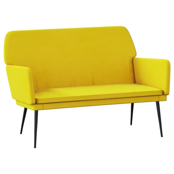 Banco de terciopelo amarillo 108x79x79 cm