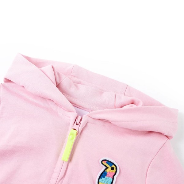 Sudadera infantil con capucha y cremallera rosa 116