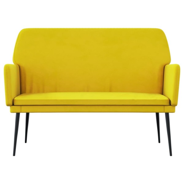 Banco de terciopelo amarillo 108x79x79 cm