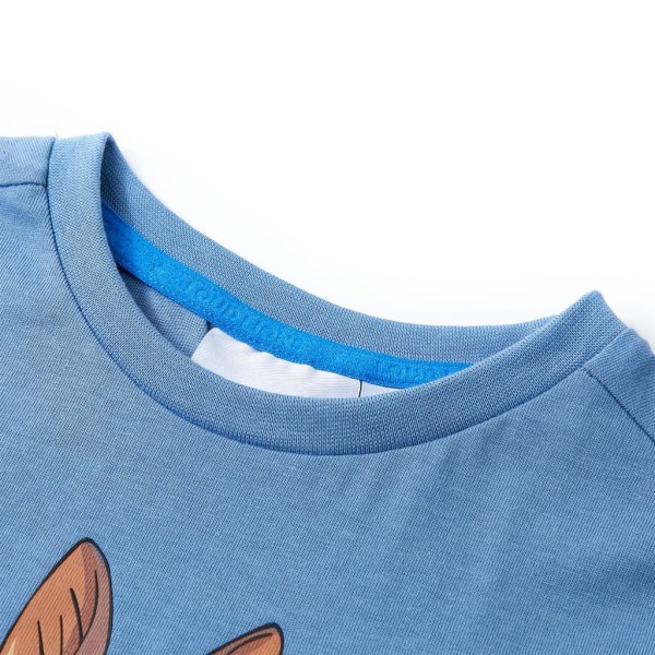 Camiseta infantil de manga corta azul medio 128