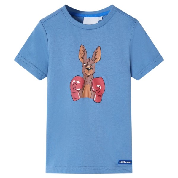 Camiseta infantil de manga corta azul medio 104