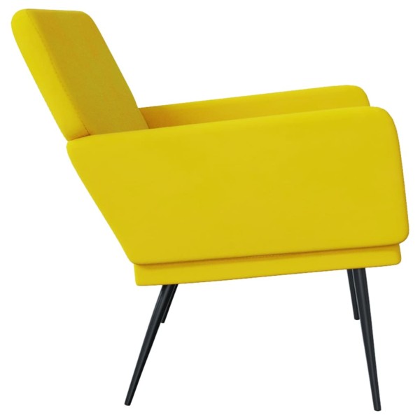 Banco de terciopelo amarillo 108x79x79 cm