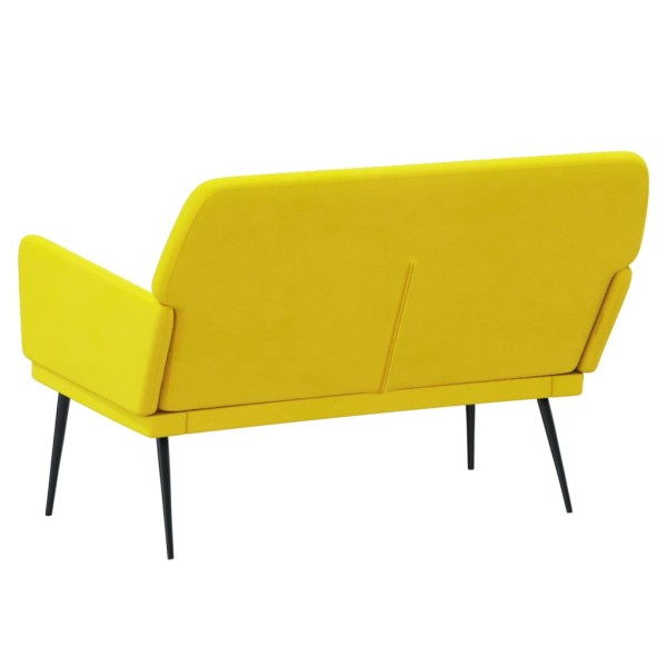 Banco de terciopelo amarillo 108x79x79 cm