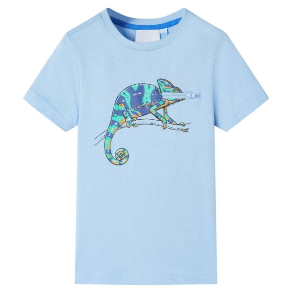 Camiseta infantil de manga corta azul claro 128