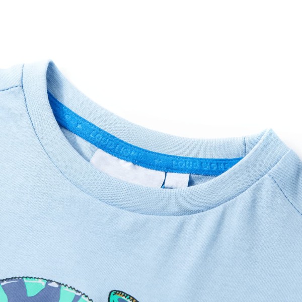 Camiseta infantil de manga corta azul claro 128