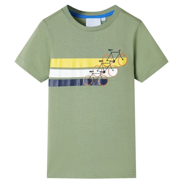 Camiseta infantil de manga corta caqui claro 140