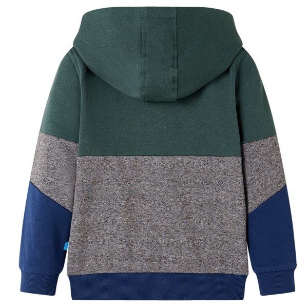 Sudadera infantil con capucha y cremallera verde oscuro 128