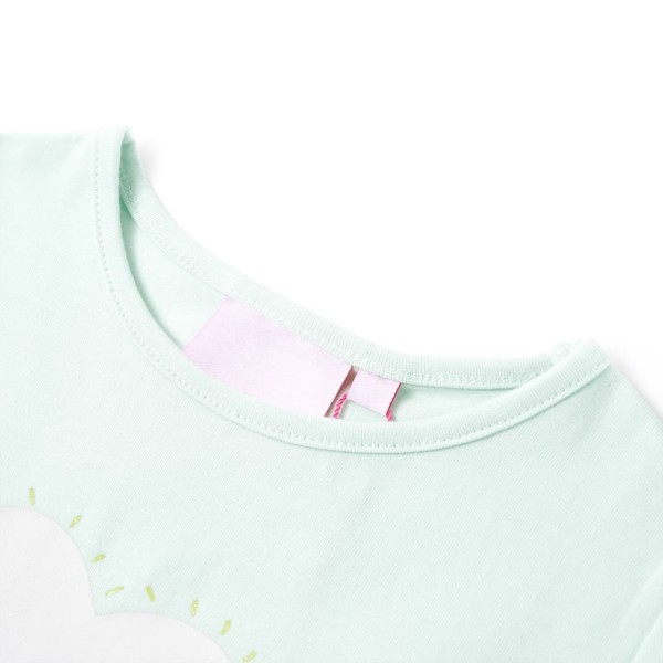 Camiseta infantil verde menta claro 104