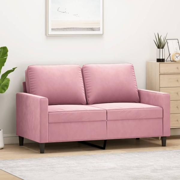 Sofá de 2 plazas terciopelo rosa 120 cm