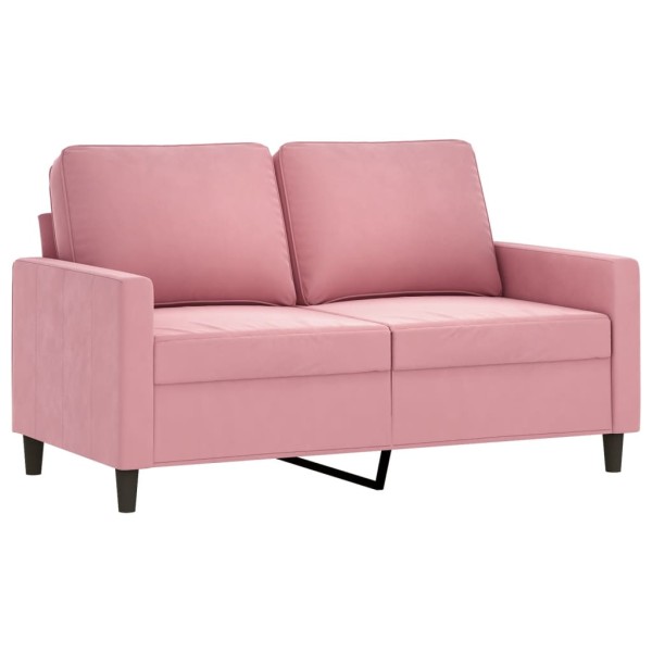 Sofá de 2 plazas terciopelo rosa 120 cm