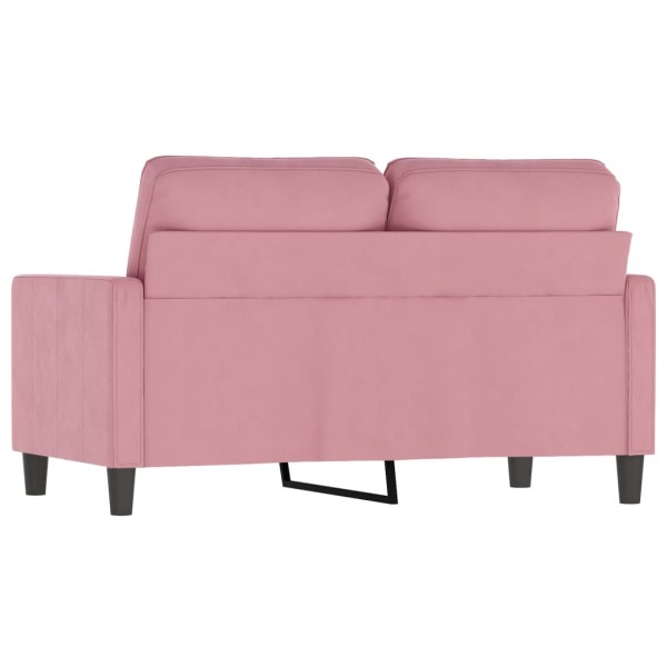 Sofá de 2 plazas terciopelo rosa 120 cm