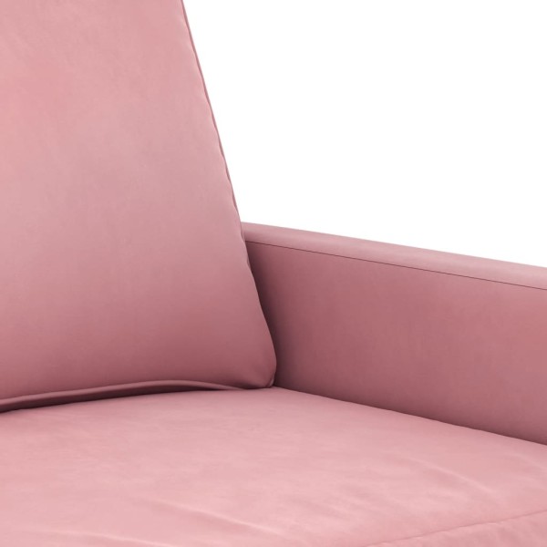 Sofá de 2 plazas terciopelo rosa 120 cm