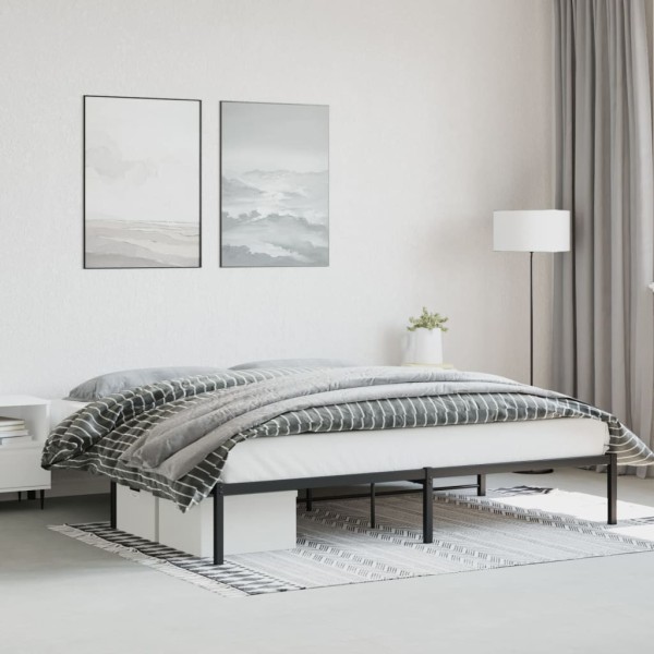 Estructura de cama de metal negro 193x203 cm