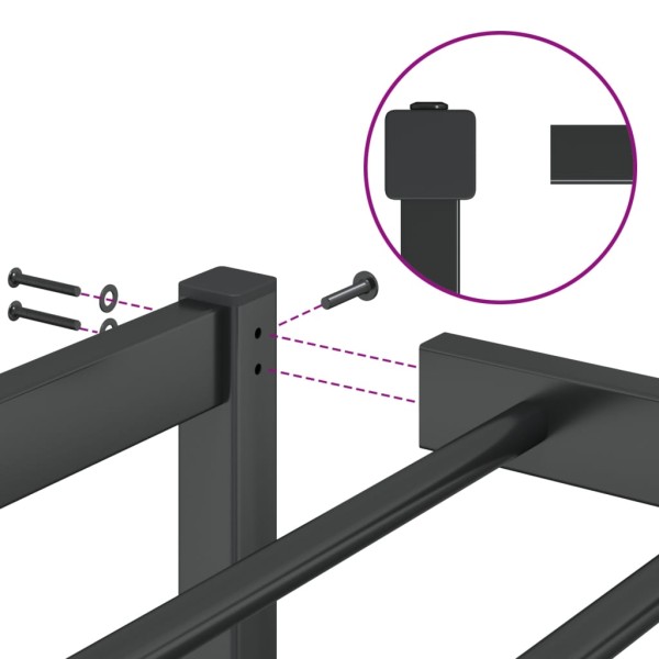 Estructura de cama de metal negro 193x203 cm