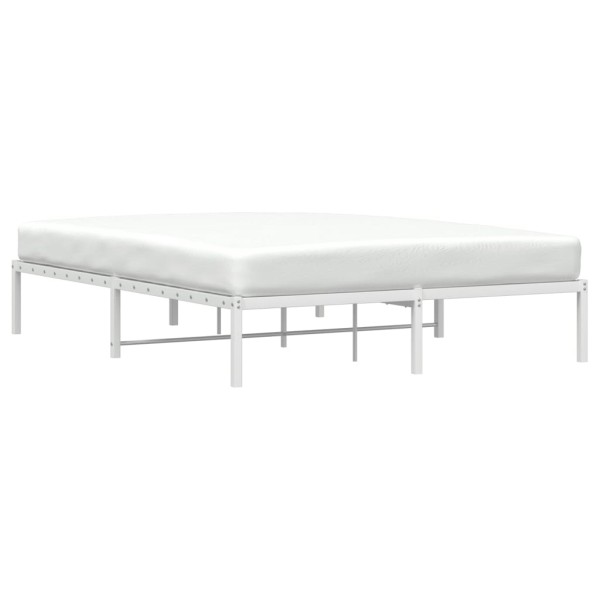 Estructura de cama de metal blanca 150x200 cm