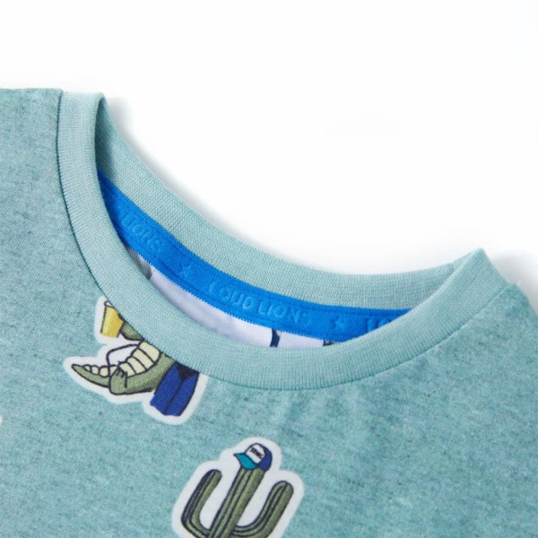 Camiseta infantil verde claro mélange 116