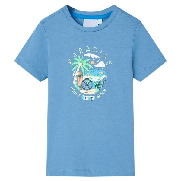 Camiseta infantil azul medio 140