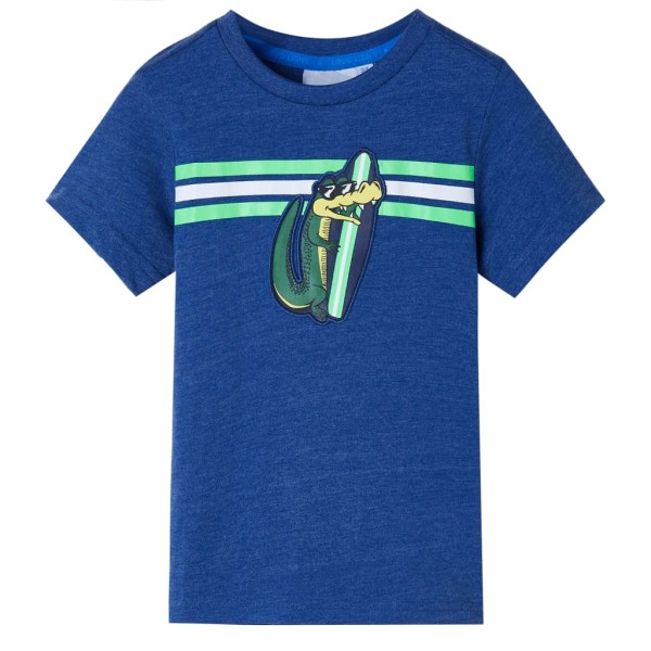 Camiseta infantil azul oscuro mélange 140