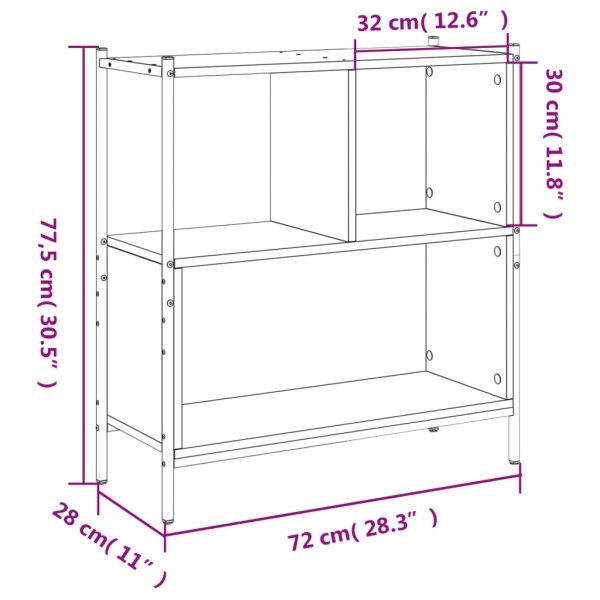 Estantería madera de ingeniería marrón roble 72x28x77,5 cm