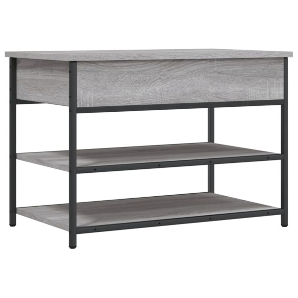 Banco zapatero madera de ingeniería gris Sonoma 70x42,5x50 cm