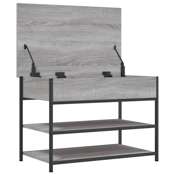 Banco zapatero madera de ingeniería gris Sonoma 70x42,5x50 cm