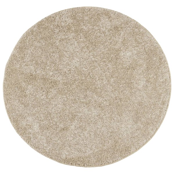 Alfombra pelo largo aspecto brillante ISTAN beige Ø 200 cm