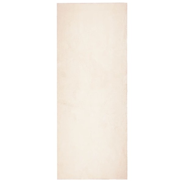 Alfombra de pelo corto suave lavable HUARTE beige 80x200 cm