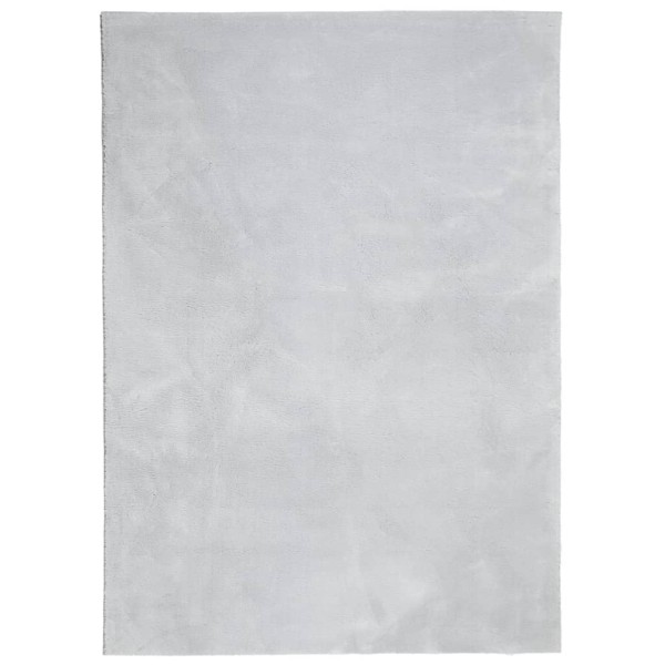 Alfombra de pelo corto suave lavable HUARTE gris 200x280 cm