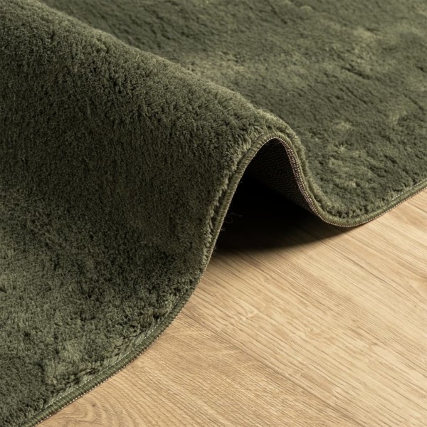 Alfombra pelo corto suave lavable HUARTE verde bosque 120x170cm