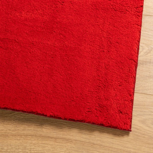 Alfombra de pelo corto suave lavable HUARTE rojo 160x160 cm