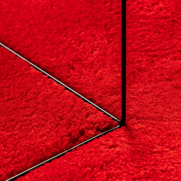 Alfombra de pelo corto suave lavable HUARTE rojo 160x160 cm