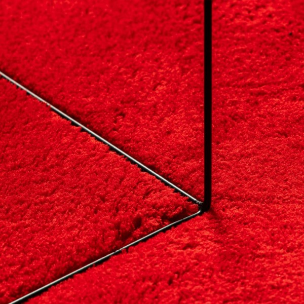 Alfombra de pelo corto suave lavable HUARTE rojo 60x110 cm