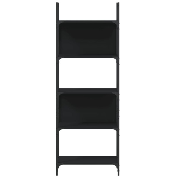 Librería de 5 estantes madera ingeniería negro 60,5x24x166,5 cm